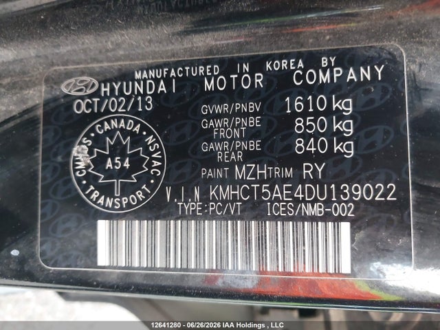 Продажа на аукционе авто 2013 Hyundai Accent Gls/gs, vin: KMHCT5AE4DU139022, номер лота: 12641280