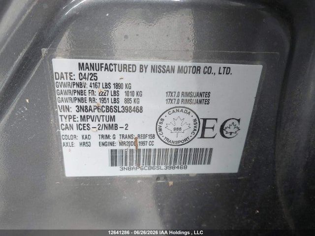 Nissan KICKS SV 2025 3N8AP6CB6SL398468 Image 9