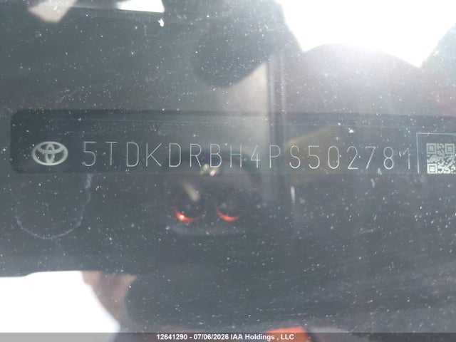 12641290 :رقم المزاد ، 5TDKDRBH4PS502781 vin ، 2023 Toyota Highlander L/le/xle/limited/platinum/xse مزاد بيع