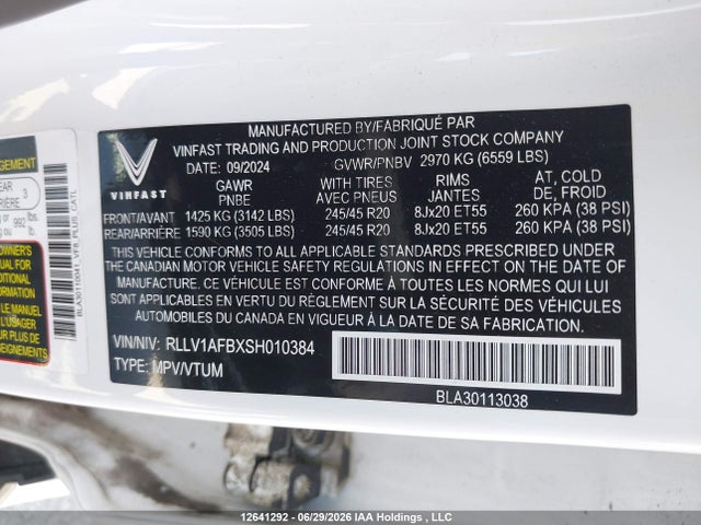 Vinfast Trading And Vf 8 Plus 2025 RLLV1AFBXSH010384 Image 9