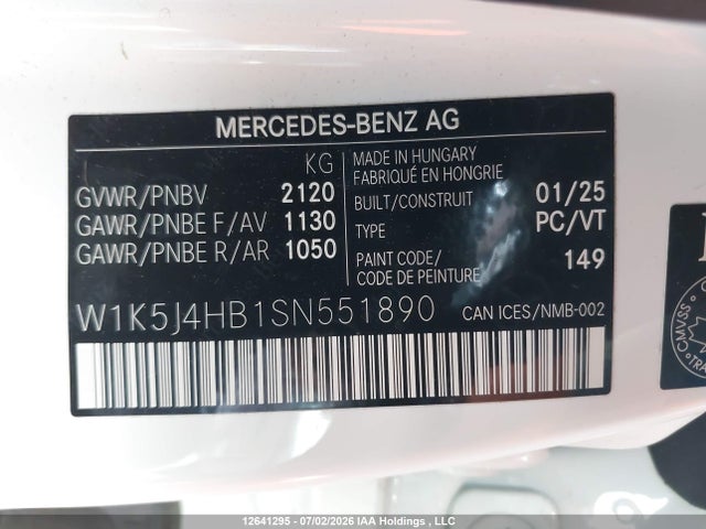 W1K5J4HB1SN551890 Mercedes-Benz Cla 250 Coupe 4matic