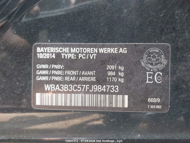 BMW 328i Xdrive 2015 WBA3B3C57FJ984733 Image 9