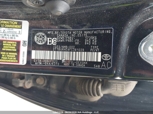 Toyota Corolla 2015 2T1BURHE8FC381029 Image 9