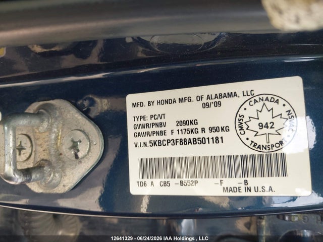 2010 Honda Accord მანქანა იყიდება აუქციონზე, vin: 5KBCP3F88AB501181, აუქციონის ნომერი: 12641329