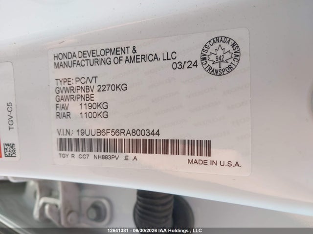 19UUB6F56RA800344 Acura Tlx A-spec