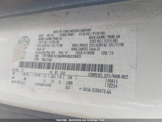 Ford Transit T-250 2024 1FTBR1C86RKB23583 Image 17