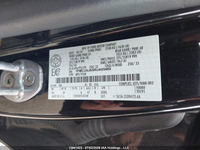 Ford Escape Platinum 2024 1FMCU9JA5RUA95489 Image 9
