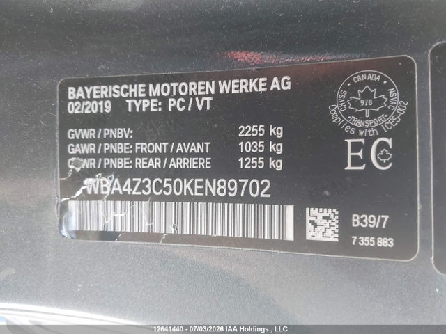 WBA4Z3C50KEN89702 BMW 430i Xdrive
