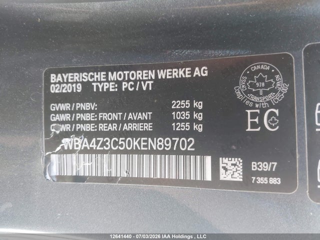 WBA4Z3C50KEN89702 BMW 430i Xdrive