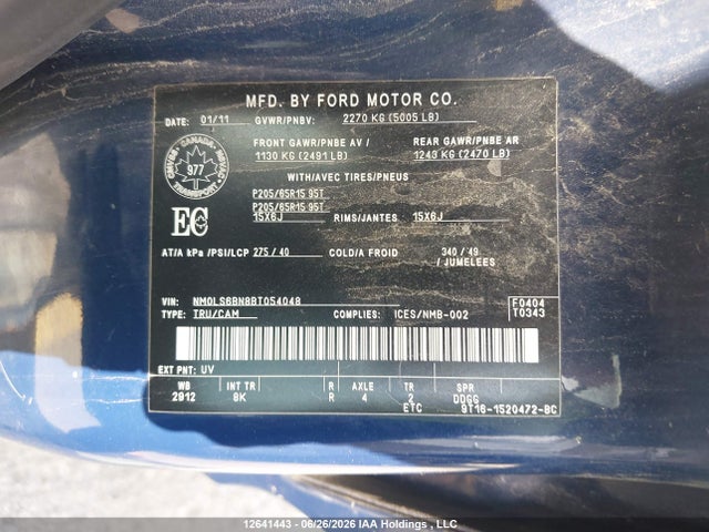 Продажа на аукционе авто 2011 Ford Transit Connect Xlt, vin: NM0LS6BN8BT054048, номер лота: 12641443