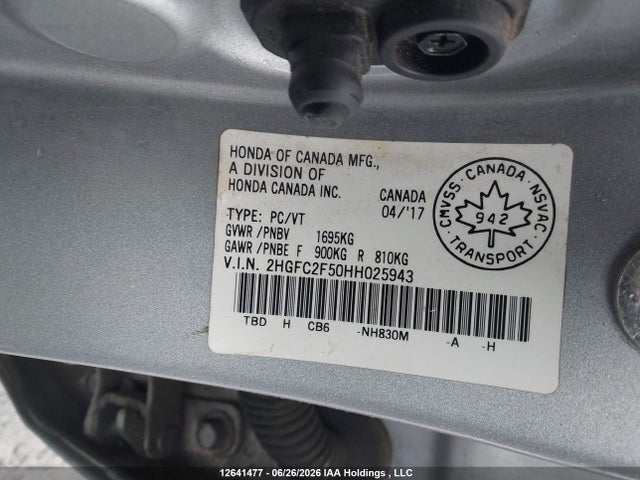 Honda Civic Lx 2017 2HGFC2F50HH025943 Image 18