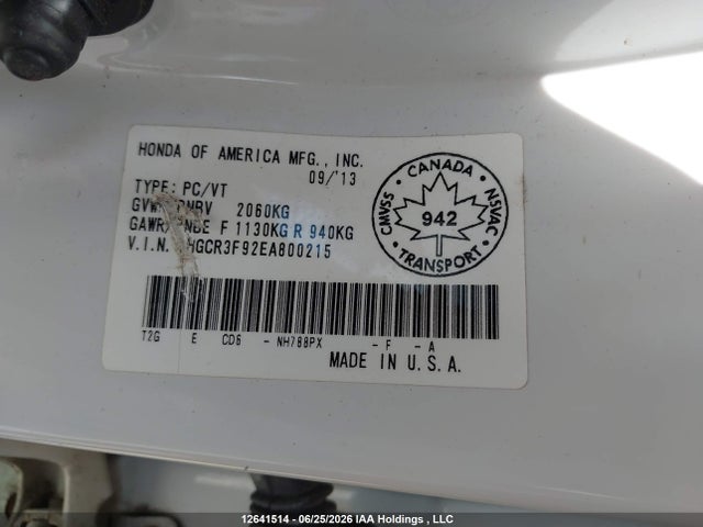 Honda Accord 2014 1HGCR3F92EA800215 Image 19