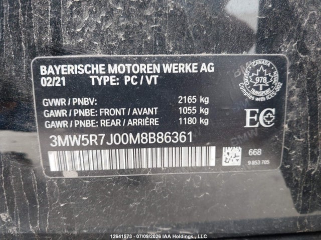 BMW 330i Xdrive 2021 3MW5R7J00M8B86361 Image 9