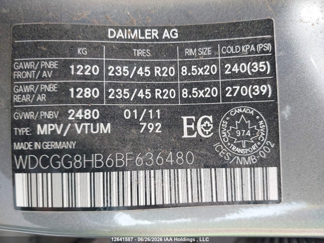Aukcja sprzedaży 2011 Mercedes-benz Glk 350 4matic, vin: WDCGG8HB6BF636480, numer aukcji: 12641587
