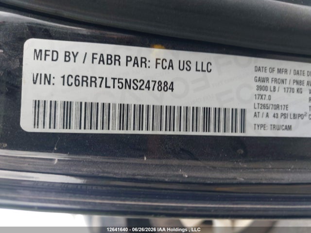 RAM 1500 Classic Slt 2022 1C6RR7LT5NS247884 Image 9