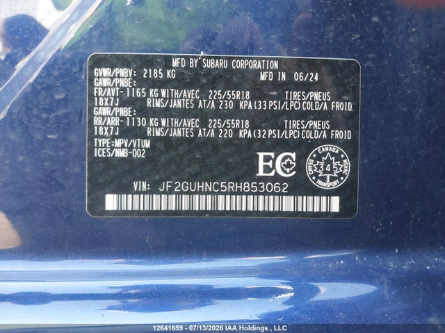 Subaru Crosstrek Limited 2024 JF2GUHNC5RH853062 Image 9
