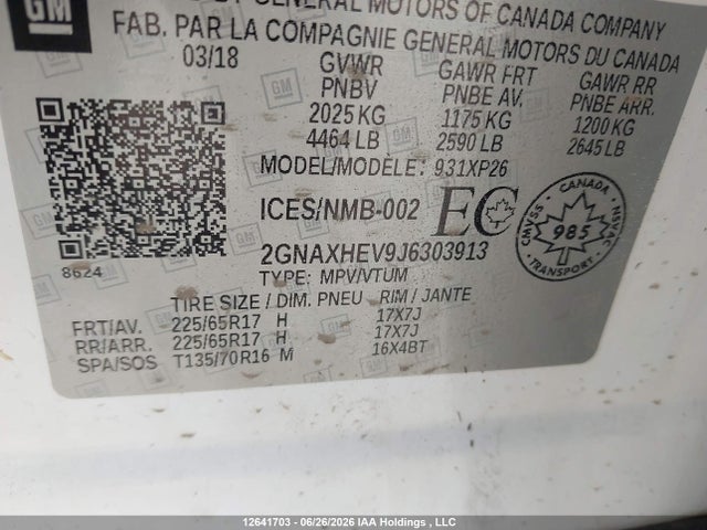 Chevrolet EQUINOX LS 2018 2GNAXHEV9J6303913 Image 18