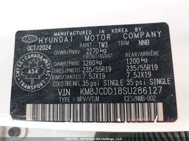 Продаж на аукціоні авто 2025 Hyundai Tucson Sel Convenience, vin: KM8JCDD18SU286127, номер лоту: 12641707