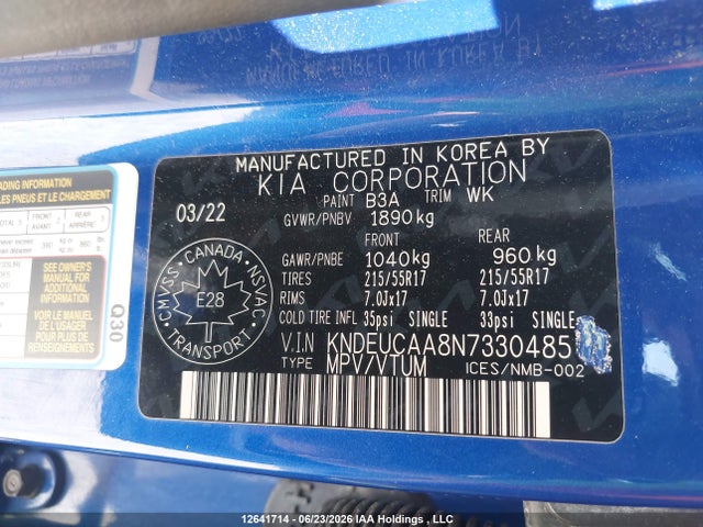 KIA SELTOS S 2022 KNDEUCAA8N7330485 Image 17