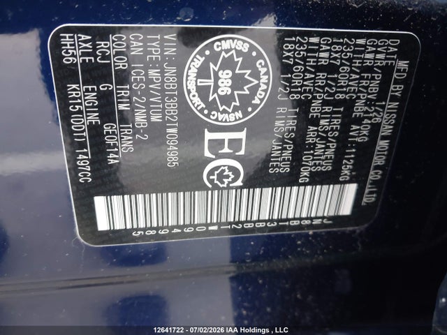 Aukcja sprzedaży 2026 Nissan Rogue Sv, vin: JN8BT3BB2TW094985, numer aukcji: 12641722