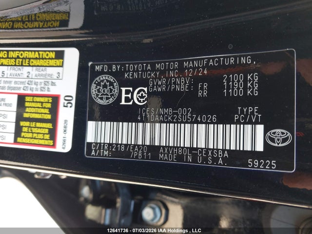 Toyota CAMRY SE 2025 4T1DAACK2SU574026 Image 18