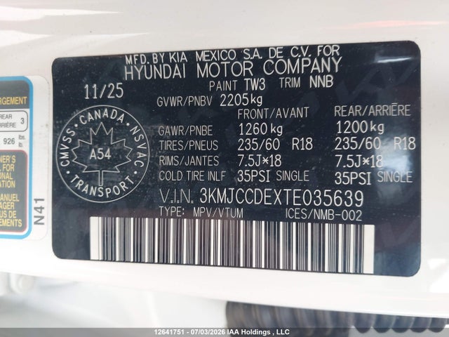 Hyundai Tucson Preferred 2026 3KMJCCDEXTE035639 Image 9