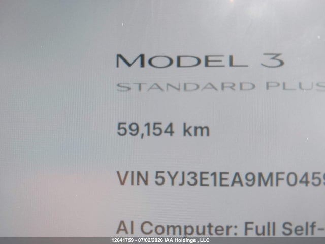 Продажа на аукционе авто 2021 Tesla Model 3 Standard Range/standard Range Plus, vin: 5YJ3E1EA9MF045970, номер лота: 12641759