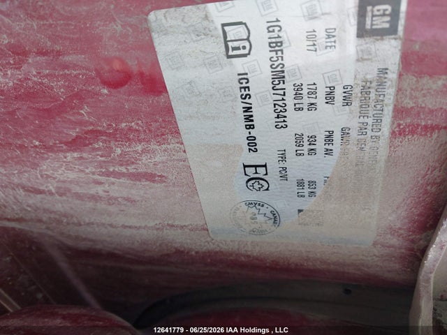 12641779 :رقم المزاد ، 1G1BF5SM5J7123413 vin ، 2018 Chevrolet Cruze Premier Auto مزاد بيع