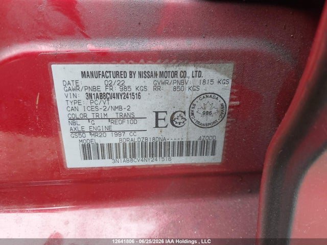 Nissan Sentra 2022 3N1AB8CV4NY241516 Image 9