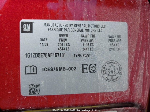 Aukcja sprzedaży 2010 Chevrolet Malibu Lt Platinum Edition, vin: 1G1ZD5E78AF167101, numer aukcji: 12641815