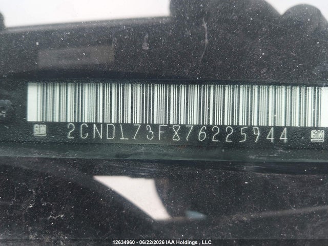 Aukcja sprzedaży 2007 Chevrolet Equinox Lt, vin: 2CNDL73F876225944, numer aukcji: 12634960