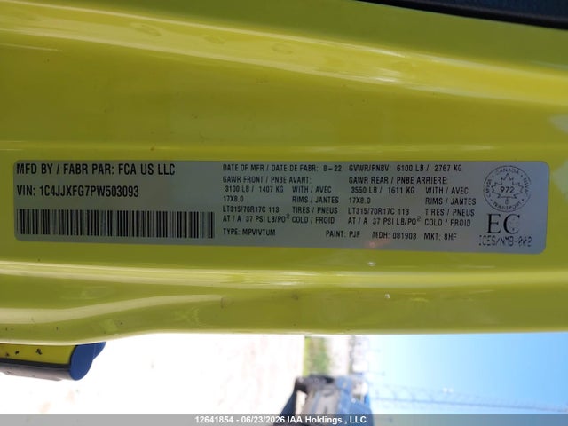 Aukcja sprzedaży 2023 Jeep Wrangler 4-door Rubicon, vin: 1C4JJXFG7PW503093, numer aukcji: 12641854
