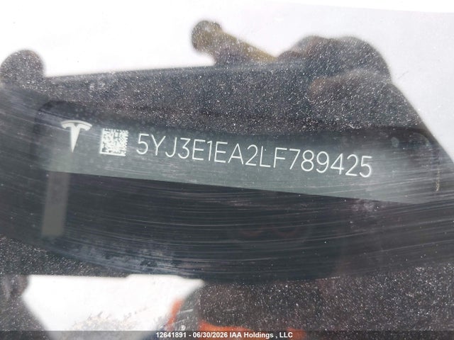 Продажа на аукционе авто 2020 Tesla Model 3 Standard Range Plus, vin: 5YJ3E1EA2LF789425, номер лота: 12641891