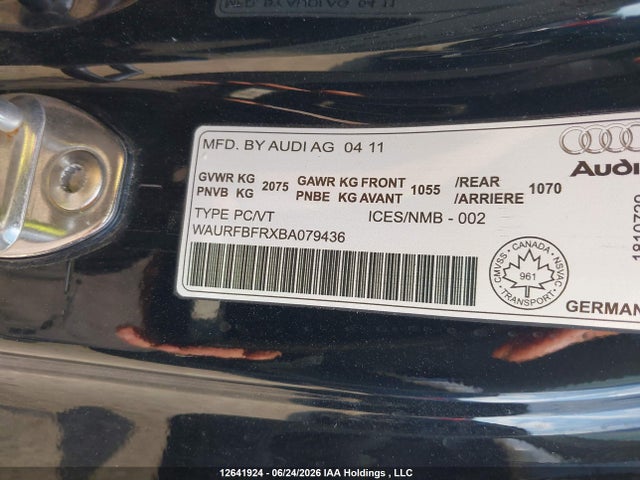 Auction sale of the 2011 Audi A5 Premium Plus, vin: WAURFBFRXBA079436, lot number: 12641924