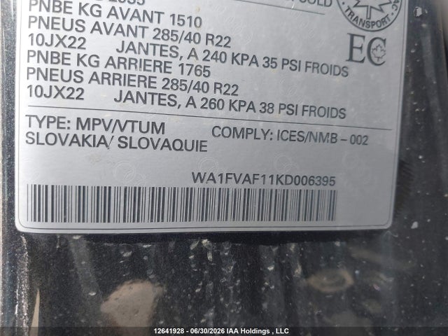 Audi Q8 55 Technik 2019 WA1FVAF11KD006395 Image 9