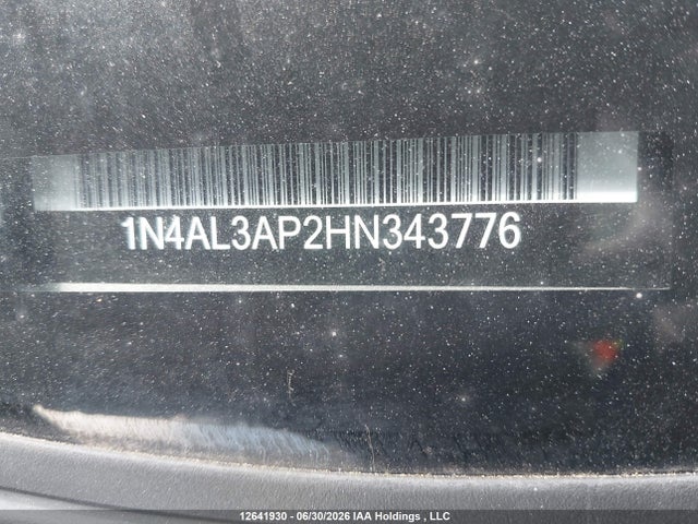 Aukcja sprzedaży 2017 Nissan Altima 2.5/2.5 S/2.5 Sl/2.5 Sr/2.5 Sv, vin: 1N4AL3AP2HN343776, numer aukcji: 12641930