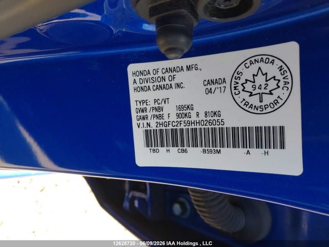 Honda Civic Lx 2017 2HGFC2F59HH026055 Image 19
