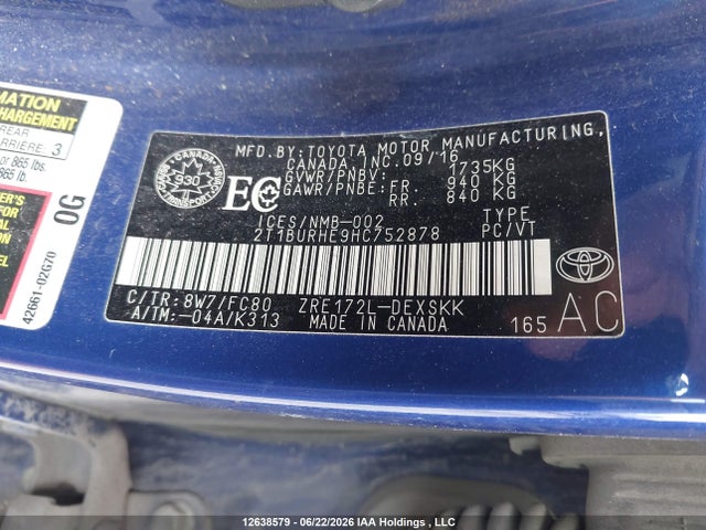 Toyota COROLLA SE 2017 2T1BURHE9HC752878 Image 19