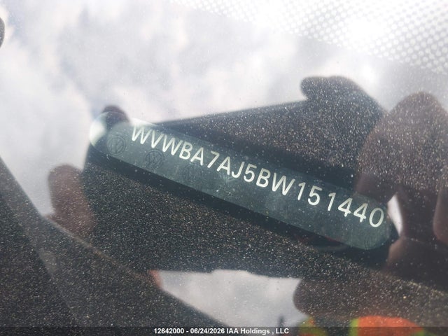 2011 Volkswagen Golf მანქანა იყიდება აუქციონზე, vin: WVWBA7AJ5BW151440, აუქციონის ნომერი: 12642000
