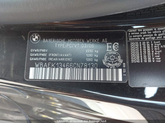Auction sale of the 2006 Bmw 650i, vin: WBAEK13466CN78130, lot number: 12642017