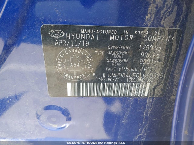 KMHD84LF0LU909351 Hyundai Elantra
