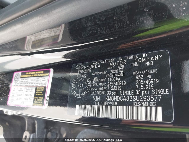 Продаж на аукціоні авто 2025 Hyundai Kona Preferred Sport Awd, vin: KM8HDCA33SU293577, номер лоту: 12642110