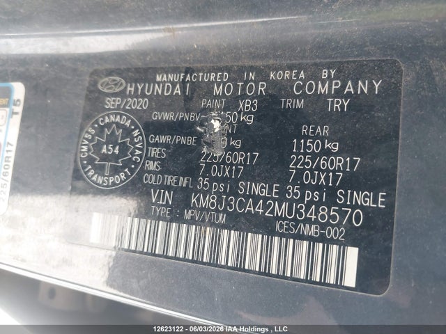 Aukcja sprzedaży 2021 Hyundai Tucson Preferred Awd, vin: KM8J3CA42MU348570, numer aukcji: 12623122