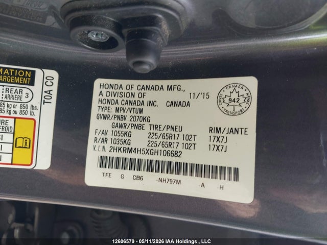 Honda CR-V EX 2016 2HKRM4H5XGH106682 Image 9