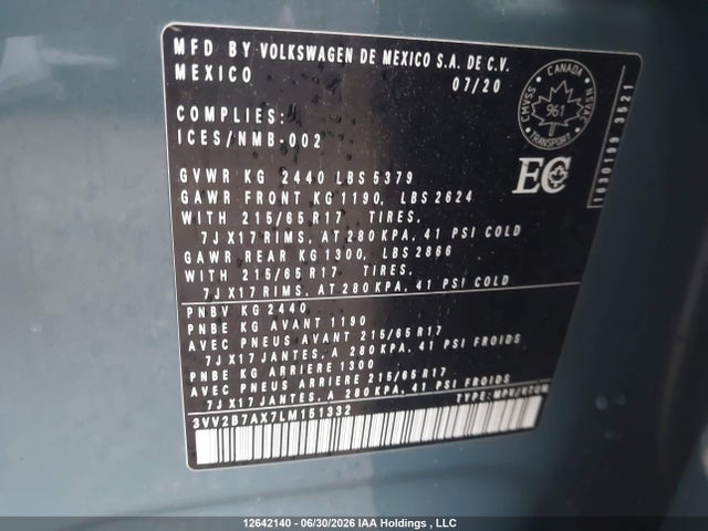 3VV2B7AX7LM151332 Volkswagen Tiguan