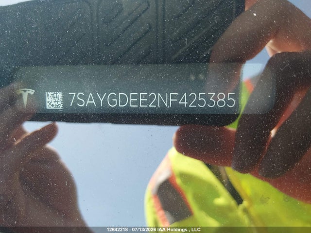Продаж на аукціоні авто 2022 Tesla Model Y Long Range, vin: 7SAYGDEE2NF425385, номер лоту: 12642218