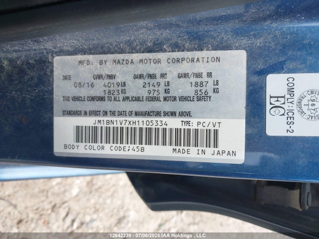 Mazda Mazda3 Gs 2017 JM1BN1V7XH1105334 Image 9