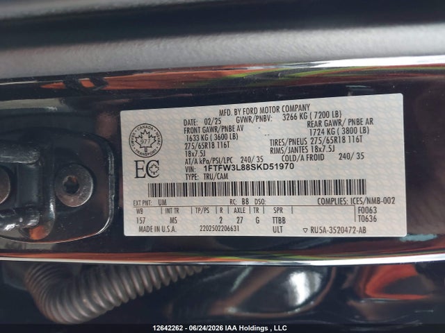 Ford F-150 2025 1FTFW3L88SKD51970 Image 9