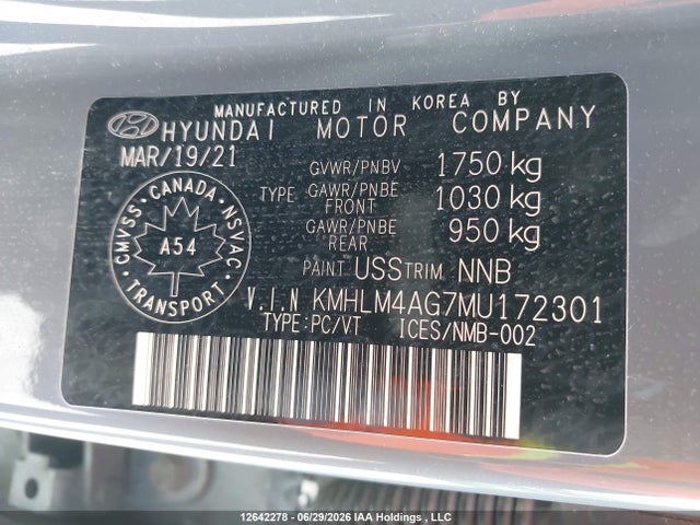 Aukcja sprzedaży 2021 Hyundai Elantra Preferred Ivt, vin: KMHLM4AG7MU172301, numer aukcji: 12642278