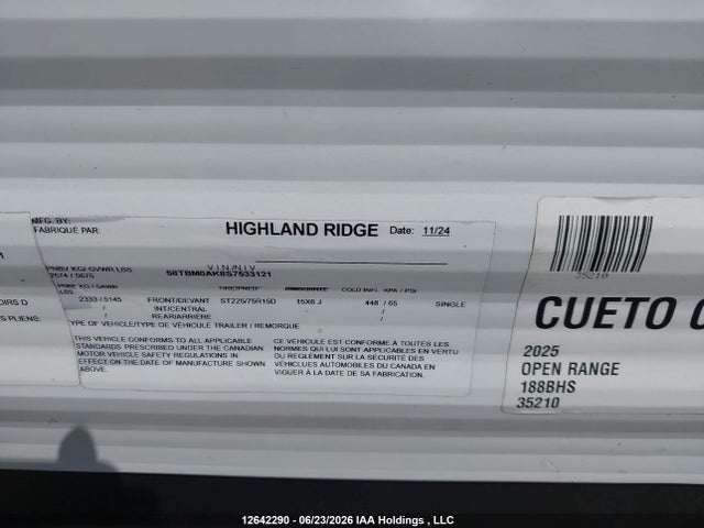 Open Range Trailer 2025 58TBM0AK8S7533121 Image 9